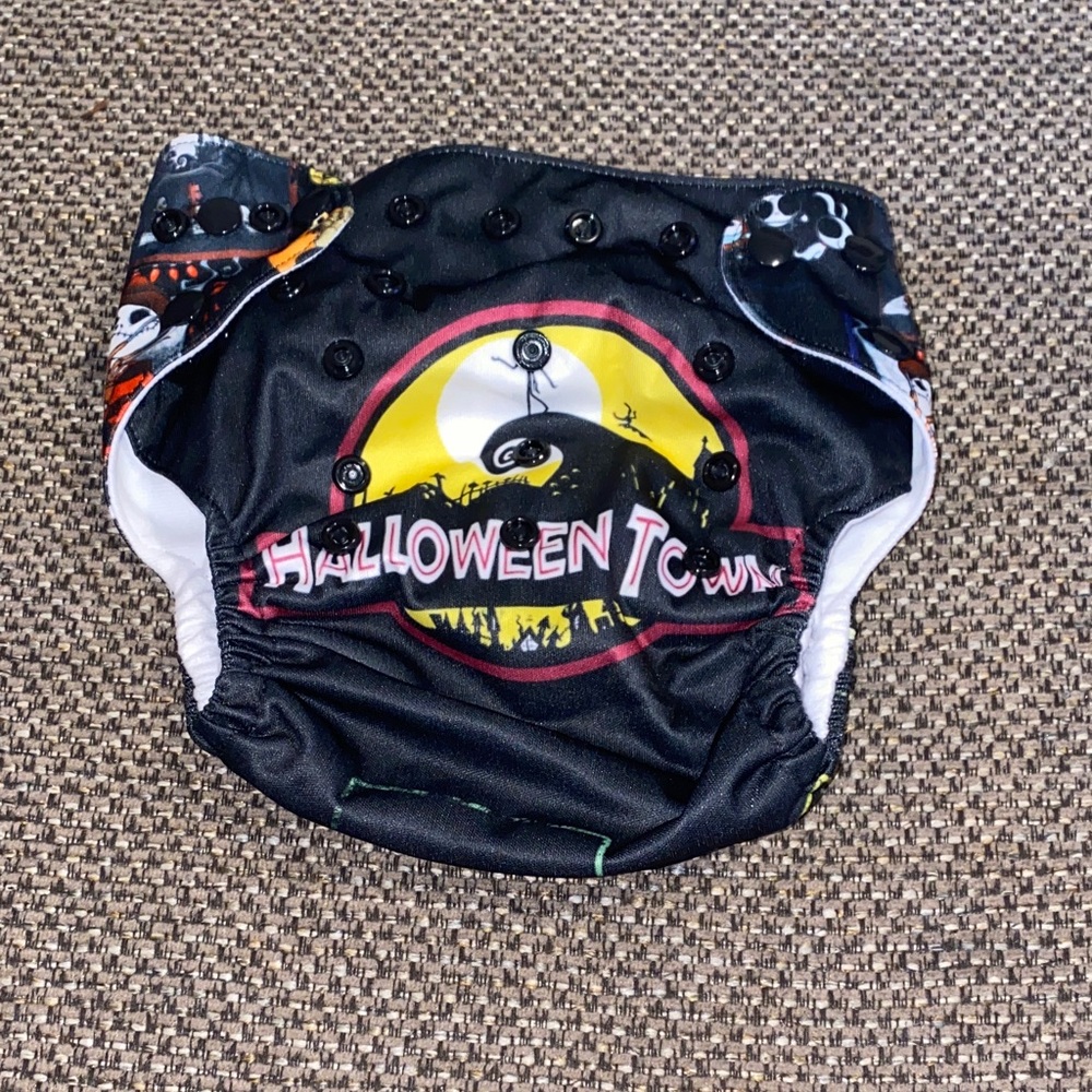 Halloween Town Kids Diaper Cover - Black